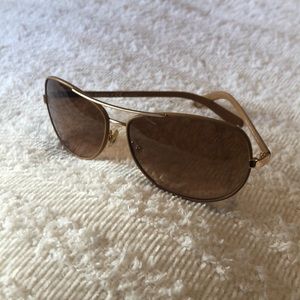 Tory Burch tan aviator sunglasses